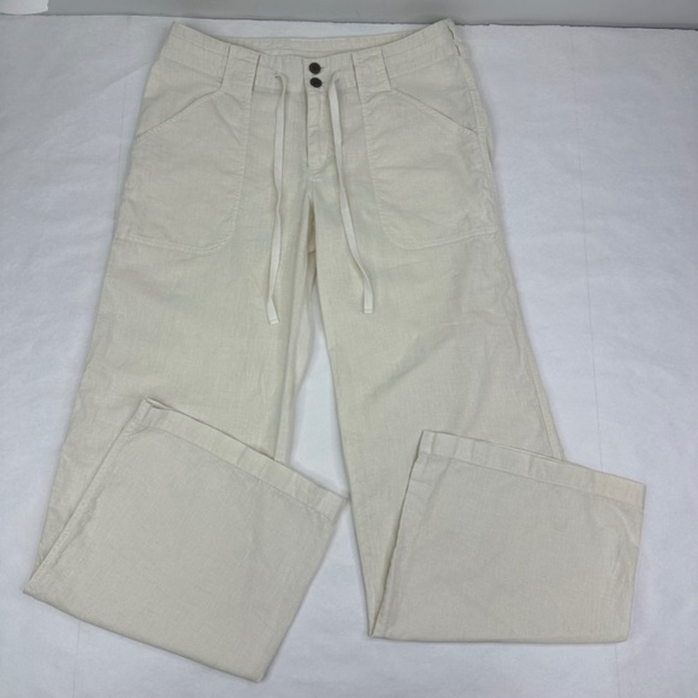 Patagonia‎ Island Hemp Organic Cotton Wide Leg Breathable Pants Cream Size 8